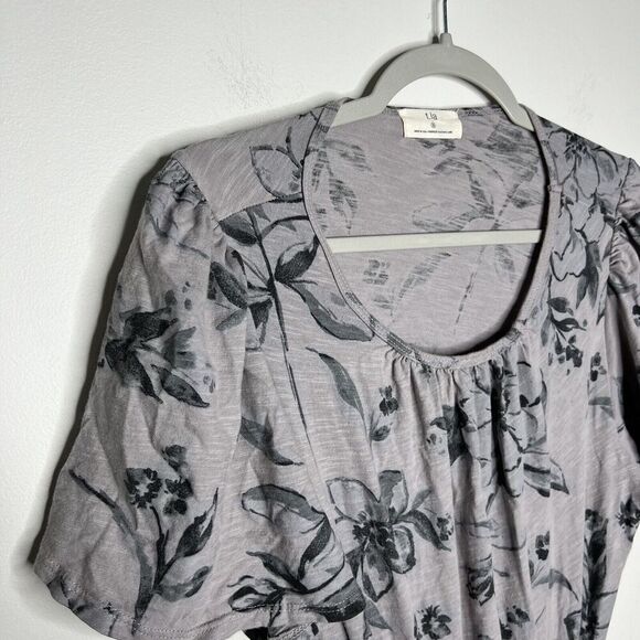 Anthropologie T.La Dress Small Open Back Cut Out Maxi Floral Gray Short Sleeve - Picture 10 of 13